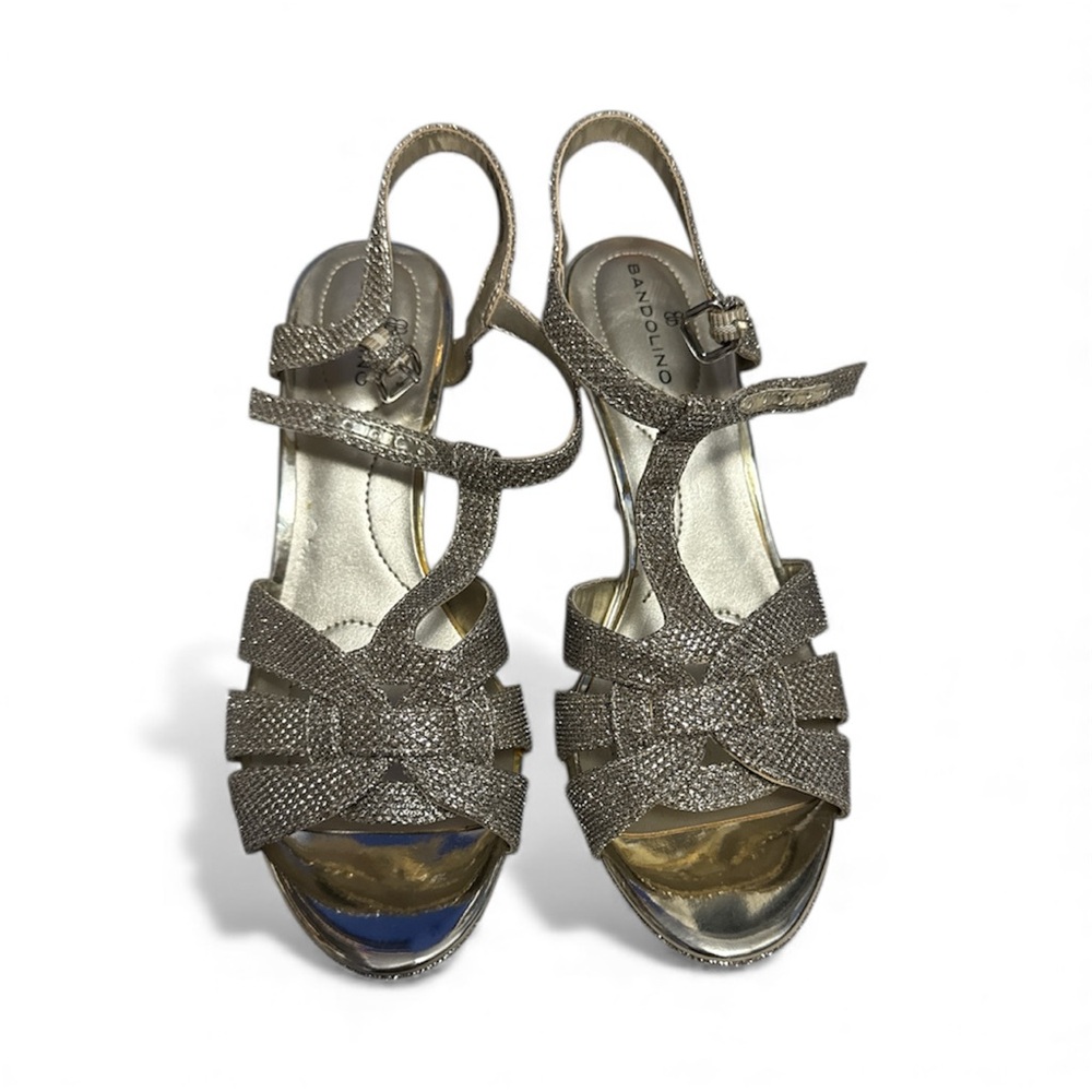 Bandolino Metallic Sparkle Open-Toe Heels